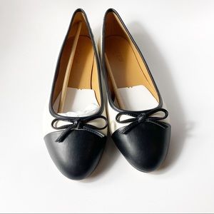 J. Crew Leather Captoe Ballet Flats